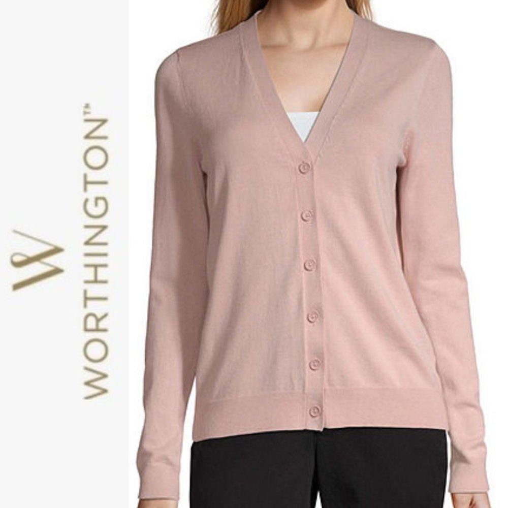 Worthington Button Cardigan Sweater V Neck